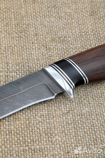 Нож Сокол дамаск рукоять черный граб палисандр