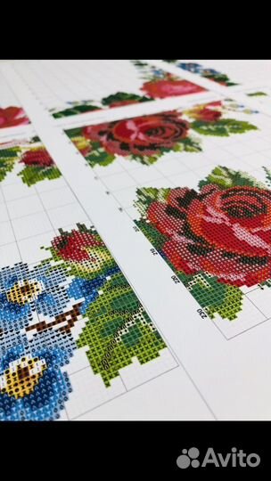 Схема для вышивания рушника крестом, канва