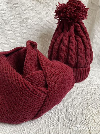 Комплект шапка и снуд зимний