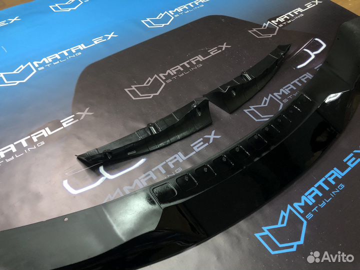 Слиттер переднего бампера BMW X5 F15 глянец