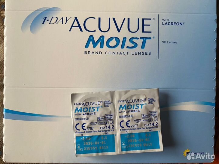 Линзы контактные 1 day acuvue moist