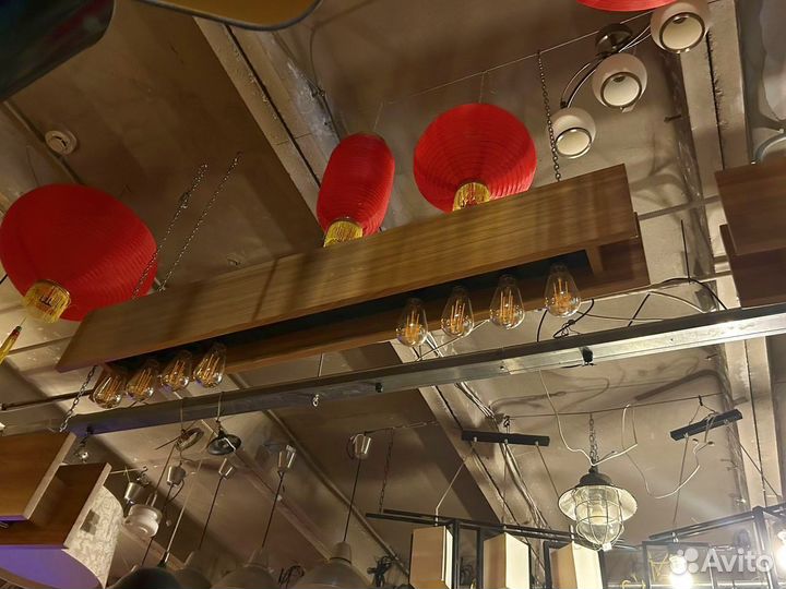 Светильник подвесной деревянный лофт