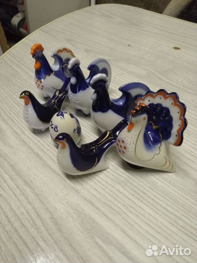 Фарфоровые статуэтки лфз солонки, перечницы