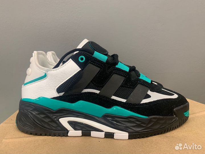 Кроссовки Adidas Niteball черно-зеленые