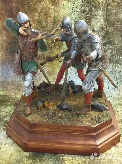 Диорама, солдатик оловянная миниатюра