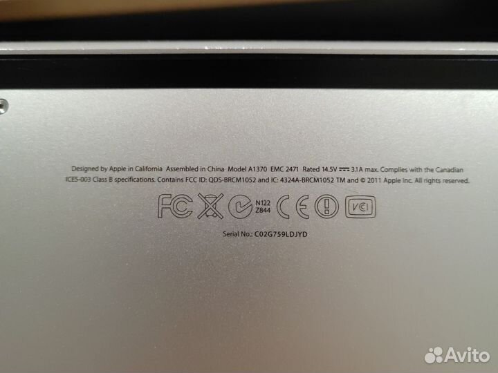 Apple MacBook Air 11 2011 а1370