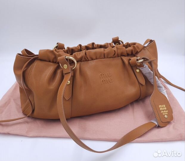 Сумка Miu Miu Joie Nappa Leather bag коричневая