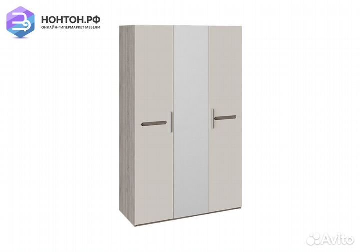 Шкаф 3-дверный Фьюжн бежевый / дуб сонома трюфель