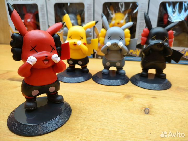 Kaws Pokemon Pikachu 4шт Покемон Пиаяу