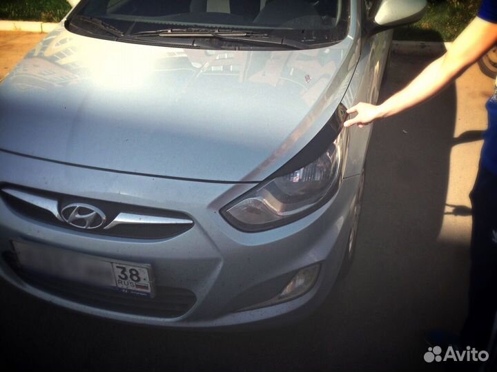 Реснички на фары для Hyundai Solaris 2011-2014