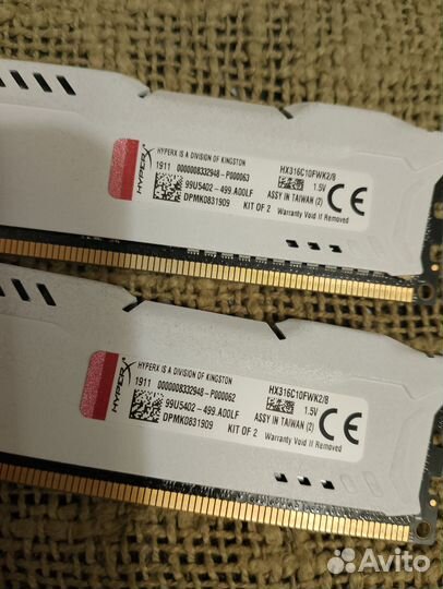 Опер. память Kingston HyperX Fury HX316C10FWK2/8