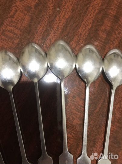 Ложки чайные мельхиор СССР с позолотой