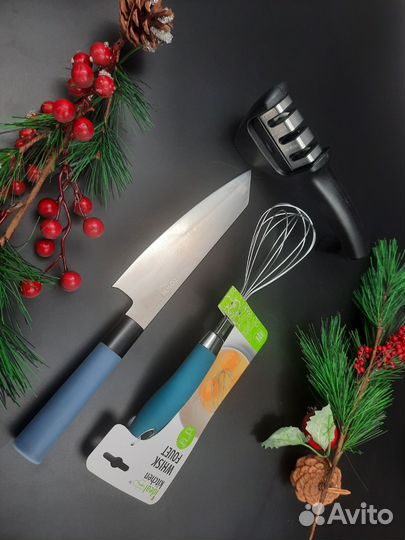 Набор для кухни Нож chef,венчик,тройная точилка