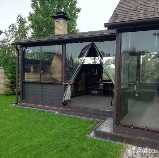 Дверь в рулоне на террасу 1 молния (2200 х 2200)