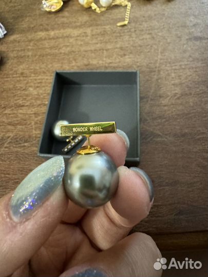 Серьги серые Swarovski