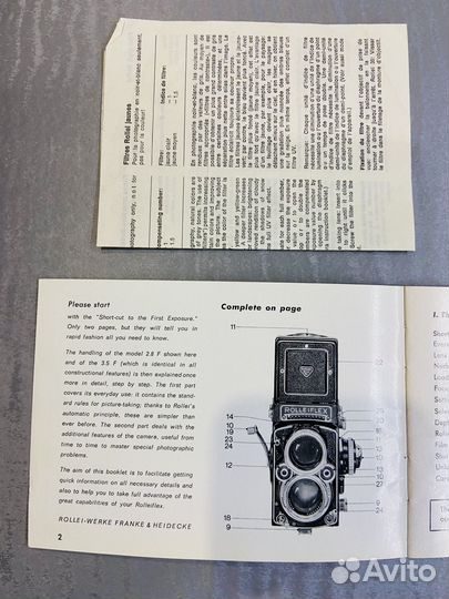 Rolleiflex 2.8 F 3,5 F. Инструкция