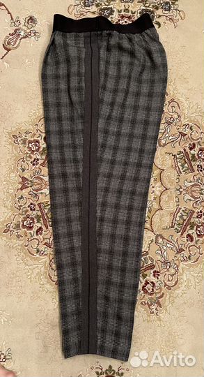 Брюки женские «бананы» в клетку с лампасами 50 р