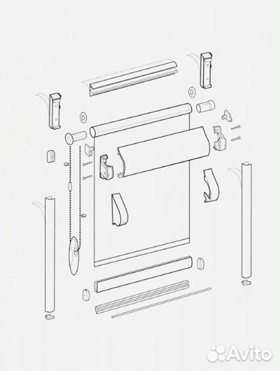 Рулонные жалюзи уни-2 Сфера блэкаут белый