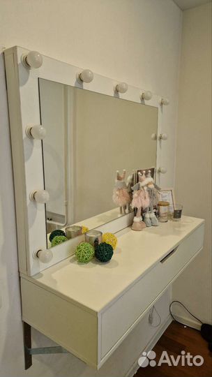 Гримерное зеркало с лампочками бу