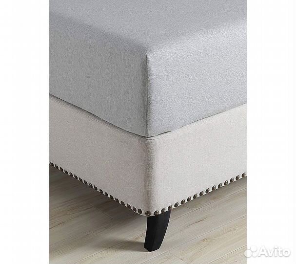 Простынь GoodNight Трикотаж 200х200х20 Серый на ре