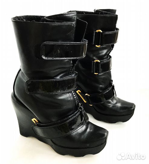 Сапоги Кожа Louis Vuitton Оригинал Лаковая Кожа