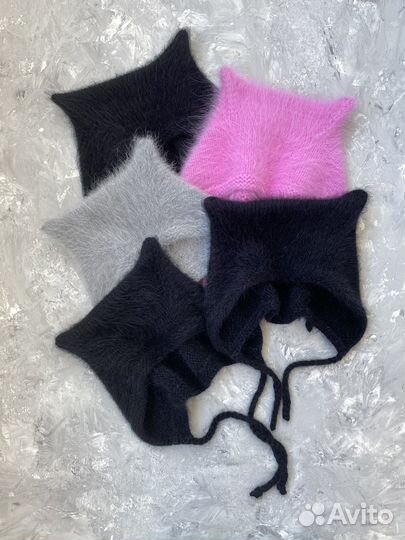 Котошапка чепчик с рожками