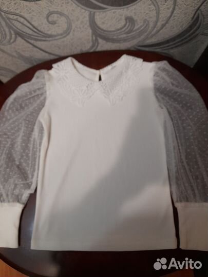 Блузка белая школьная 122 128