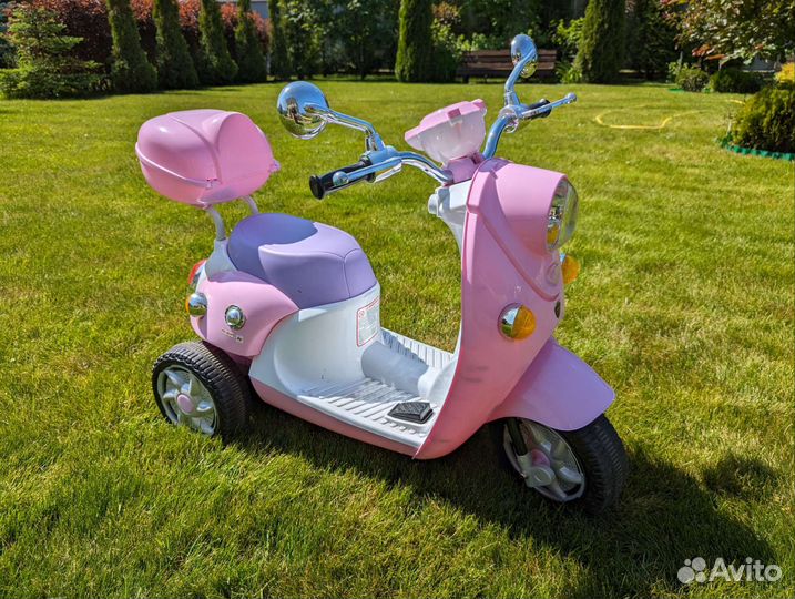 Детский электромотоцикл Kreiss розовый