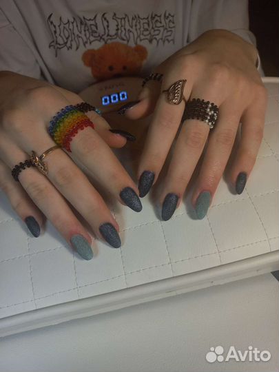 Маникюр с покрытием гель-лак, наращивание