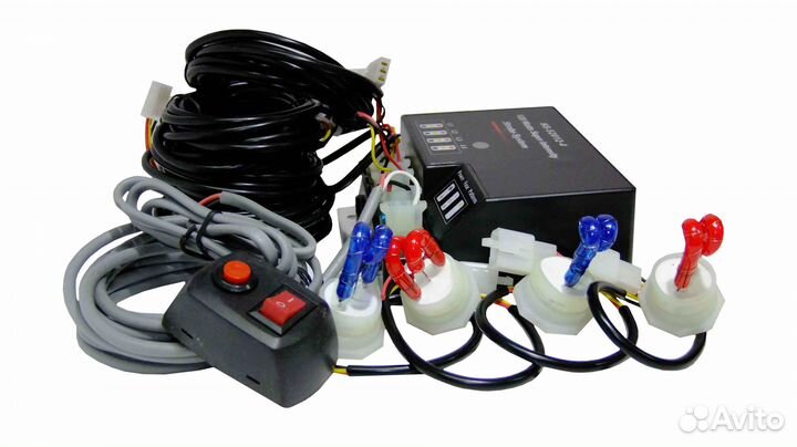 Стробоскопы врезные (2-спирали) синий-красный 4шт