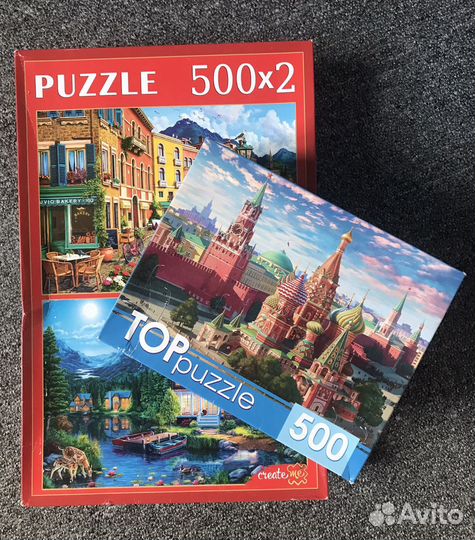 Пазлы 500 деталей 3 шт пейзажи и кремаль