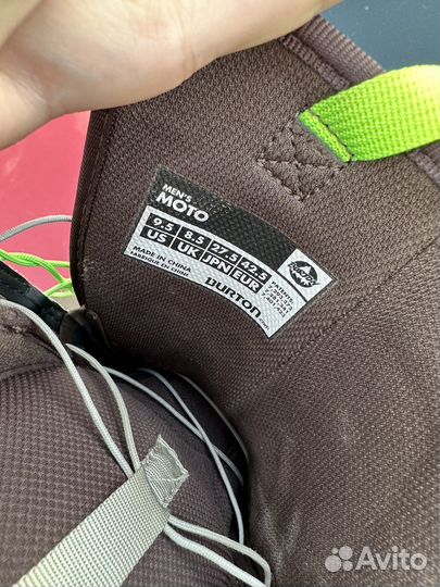 Сноубордические ботинки burton moto 9,5