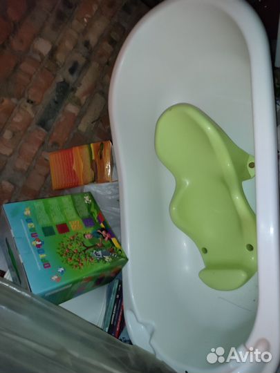 Ванночка для купания+горка+стульчик для купания