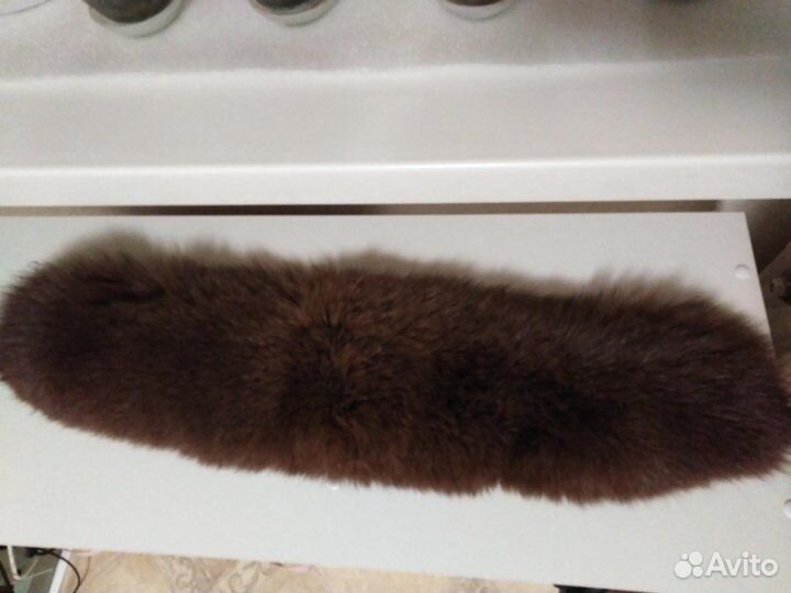 Воротник песцовый, коричневый