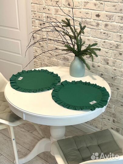 Салфетка плейсмат 2 шт. Хлопок, d37 см