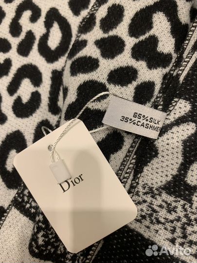 Кашемировый палантин Dior черно-белый