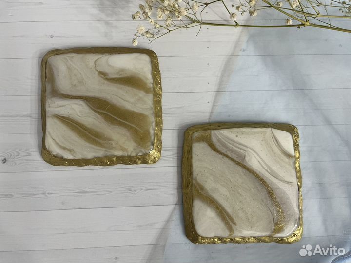 Подставка и подстаканники из эпоксидной смолы