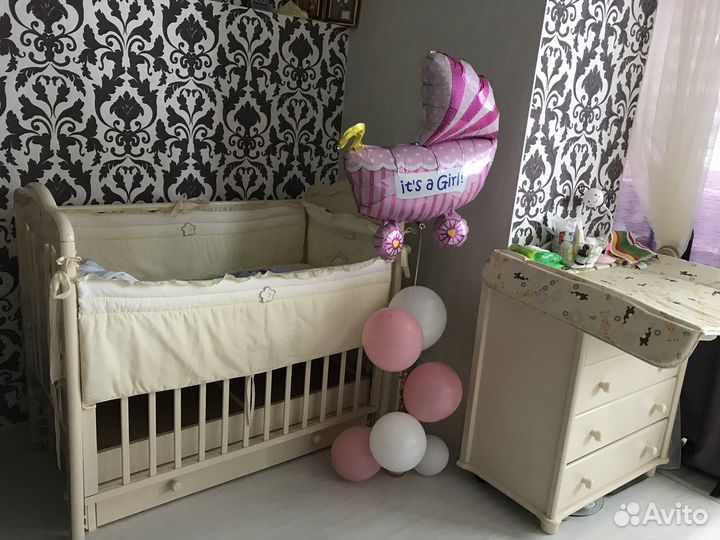 Детская кроватка гандылян Мишель и комод Гандылян