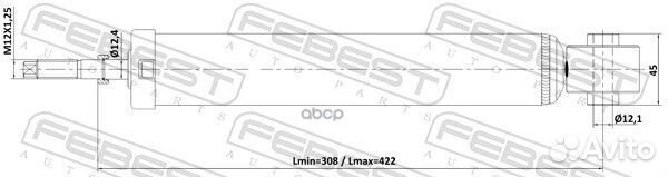 Амортизатор задний GAS.twin tube 02110009R Febest