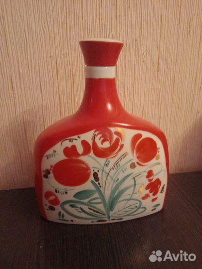 Штоф красные цветы СССР 1700