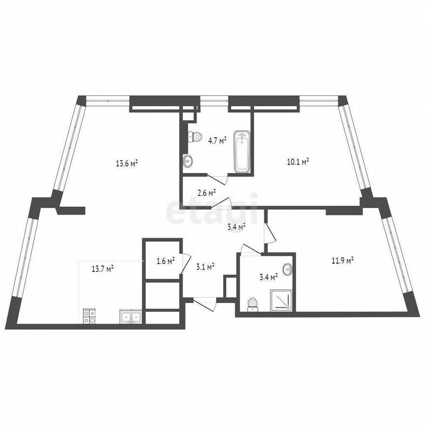 2-к. квартира, 68,1 м², 18/29 эт.