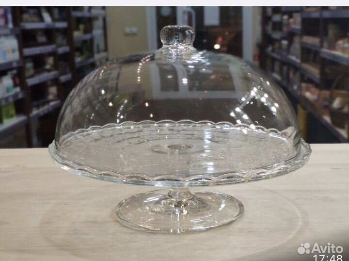 Стеклянная тортовница с крышкой Икеа IKEA новая