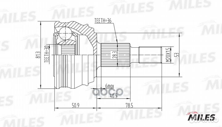 Шрус наружный audi A3/VW G4/skoda octavia 1.4-1