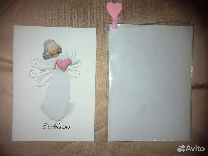 Открытка с ангелом на Крестины из Италии