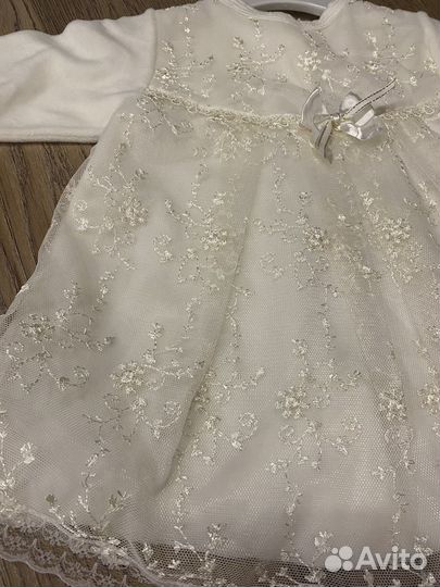Платье белое детское нарядное праздничное 62-68