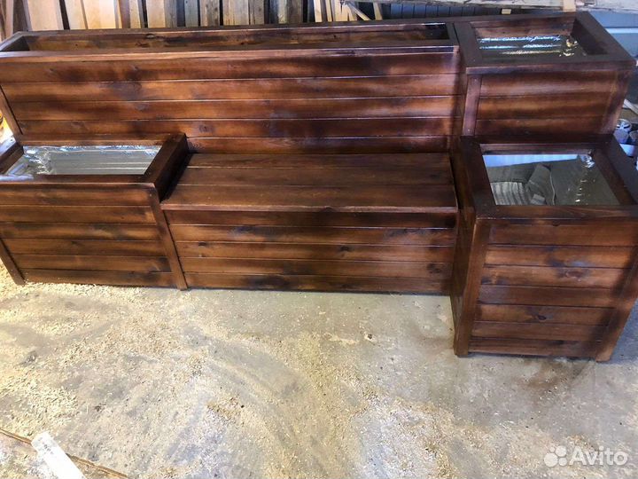 Кашпо многоуровневые высокие грядки теплые лавка