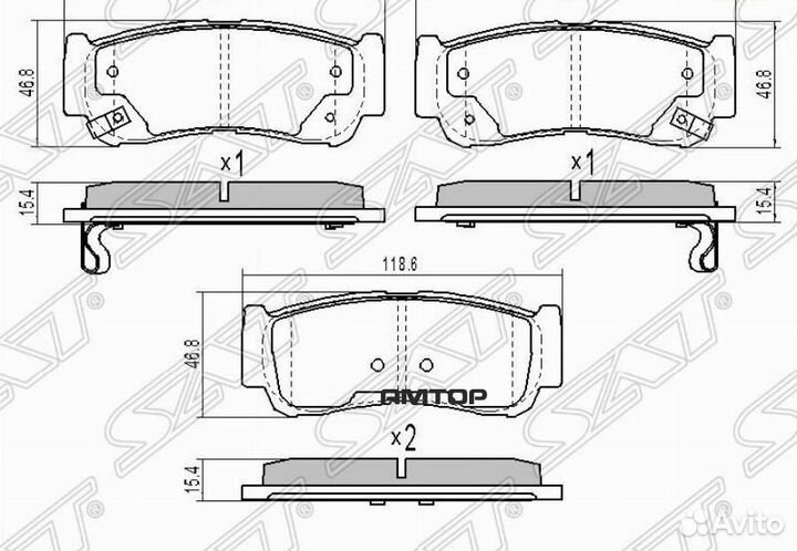 SAT ST-58302-2BA20 Колодки тормозные зад hyundai s