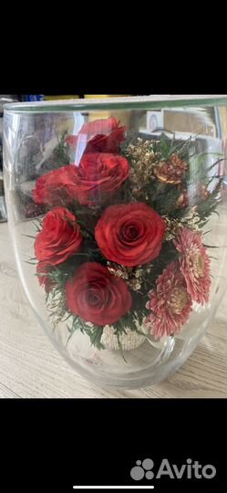 Стабилизированные цветы в стекле
