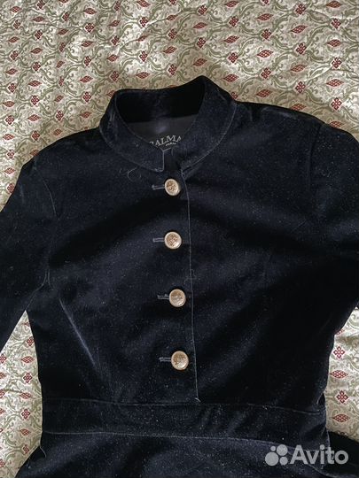 Платье Balmain черный бархат