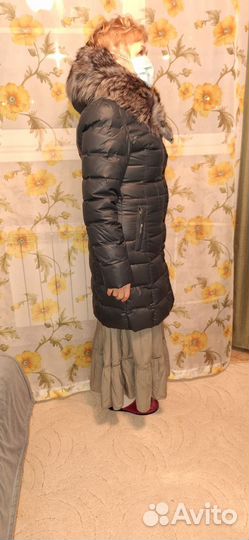Пуховик женский 46 48 размер с натуральным мехом